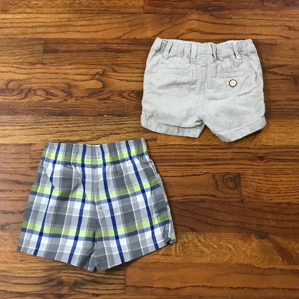 Baby Boy Onesies, Plaid Shorts & Beige Shorts Dinosaur I’m gonna be Big Brother